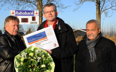 Scorebord en zuil aangeboden aan de SV Blokzijl